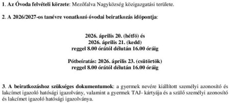 Tündérkert Óvoda - beiratkozás: április 20-tól!